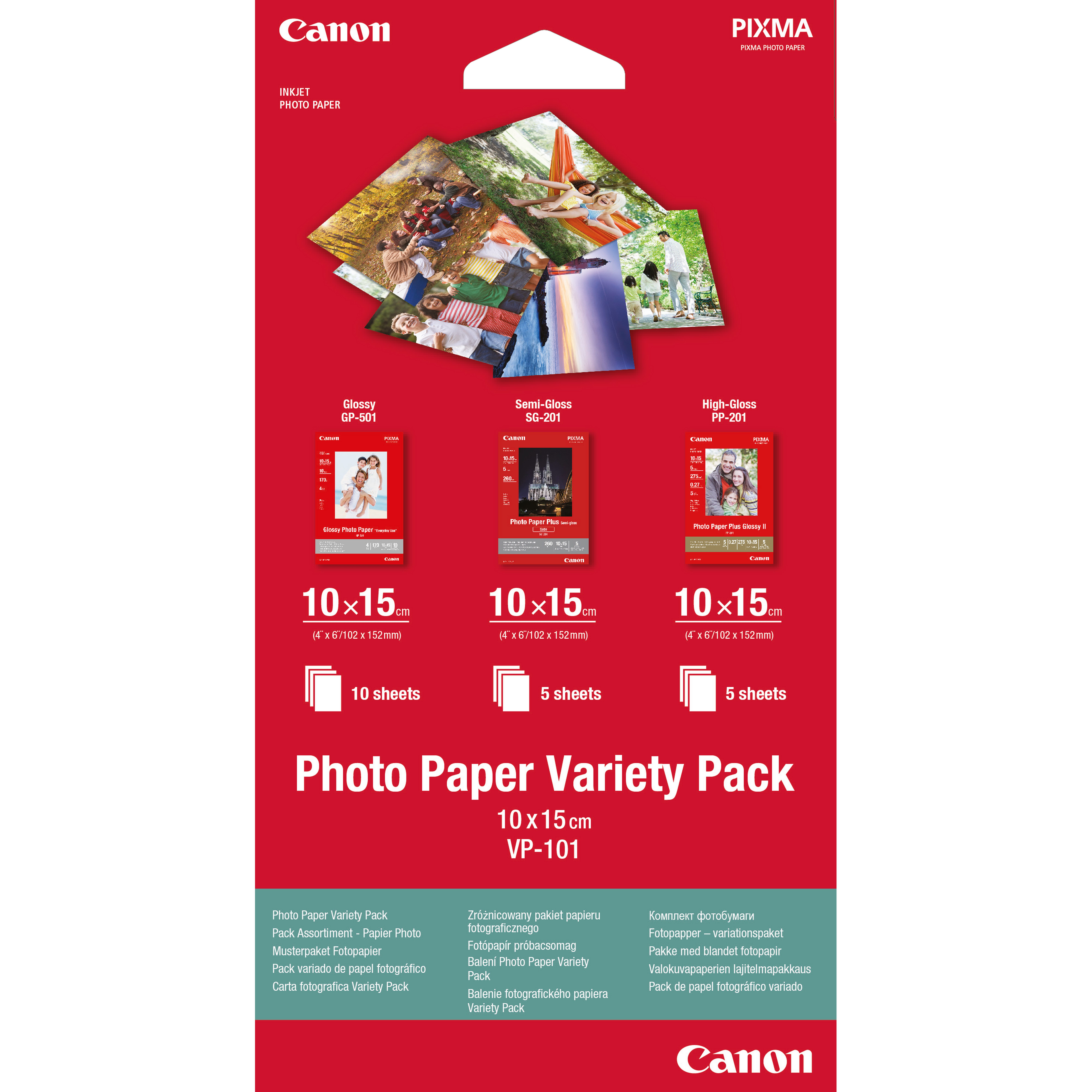 Pack variété de papier photo 4 × 6" (10 × 15 cm) VP-101 de , 20 feuilles