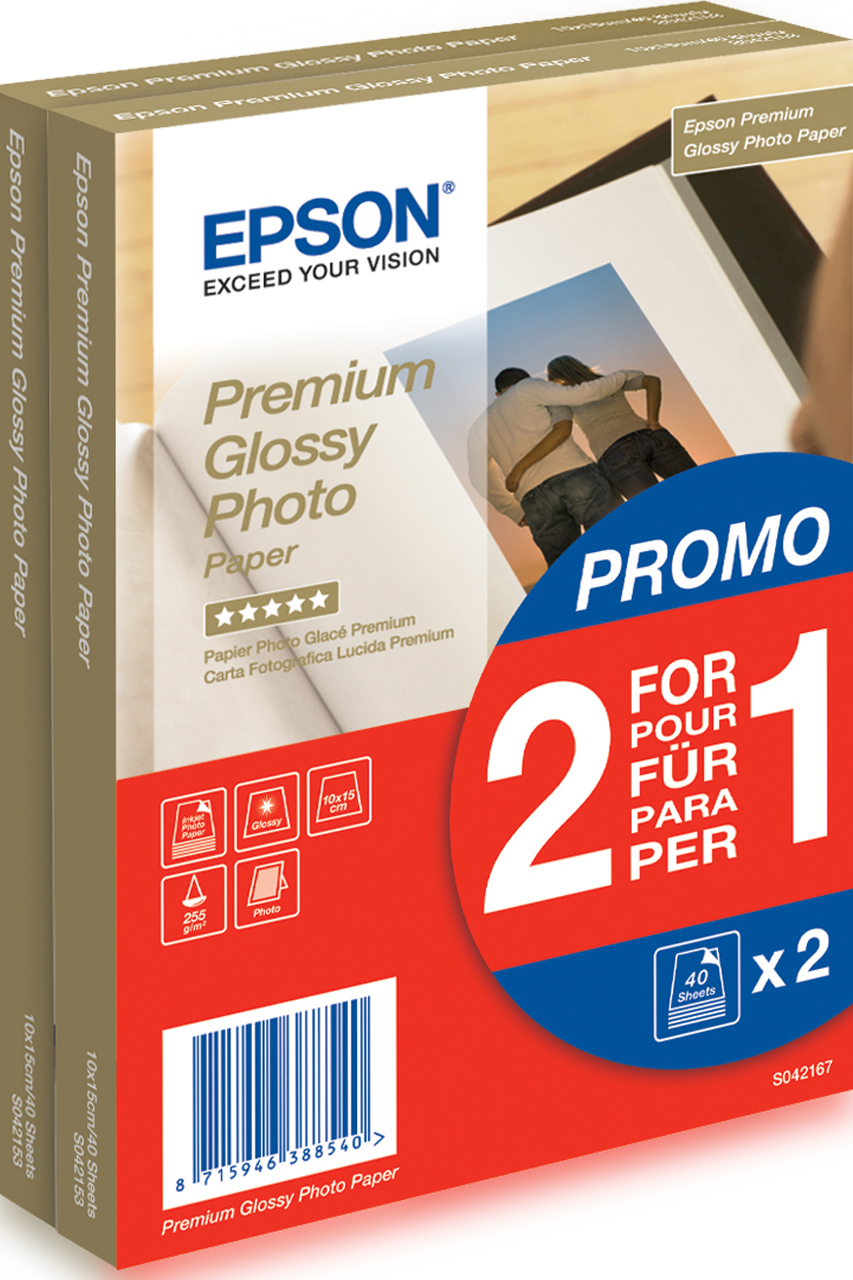 Premium Glossy Photo Paper - 10x15cm - 2x 40 Feuilles
