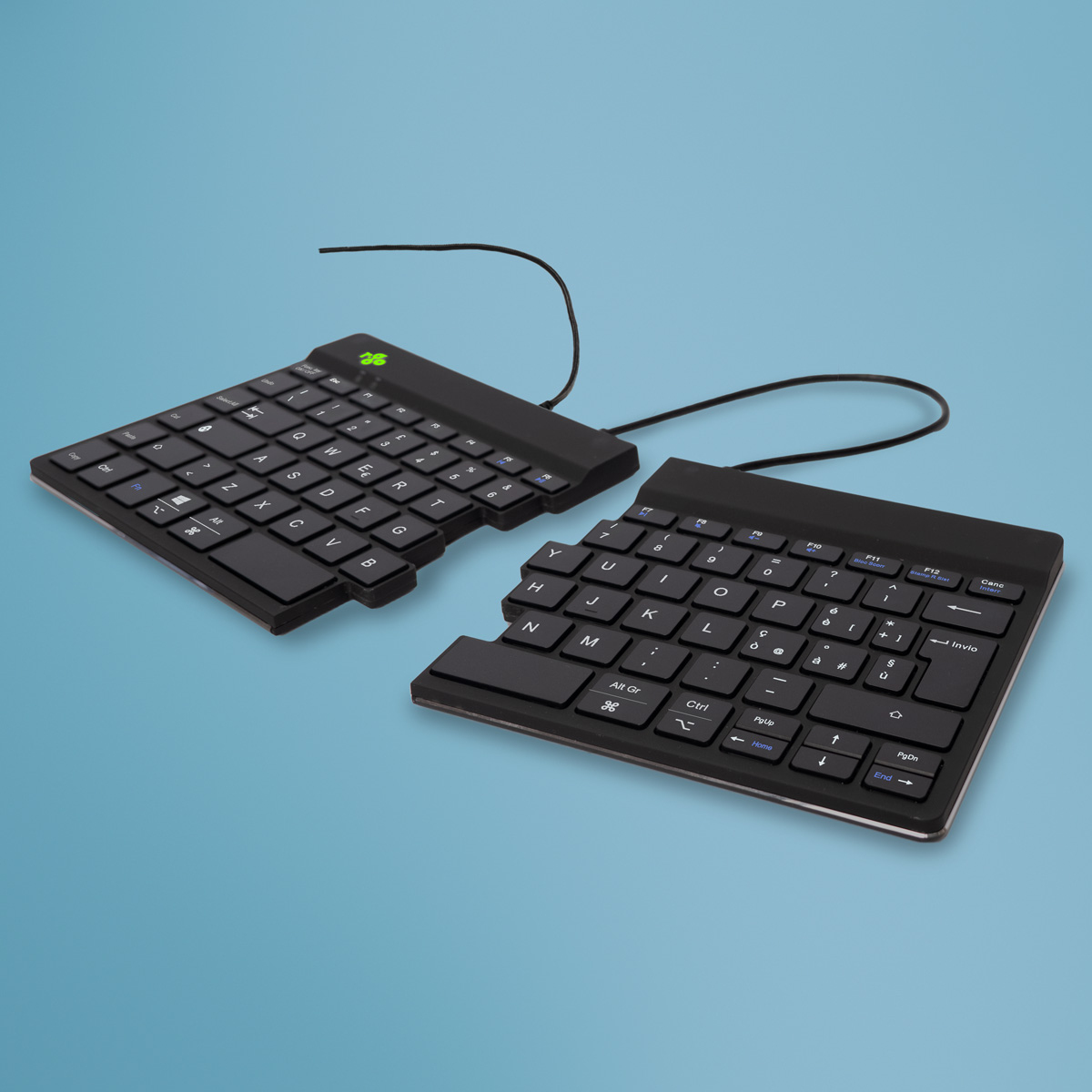 Clavier ergonomique R-Go Split Break v2 avec logiciel de pause, clavier ergonomique divisé, QWERTY (IT) Filaire, noir