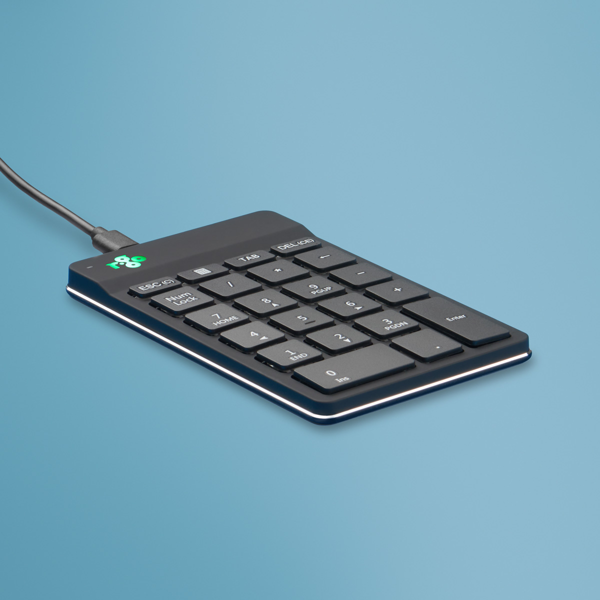 Clavier R-Go Numpad Break, clavier numérique ergonomique avec logiciel de pause, filaire, noir