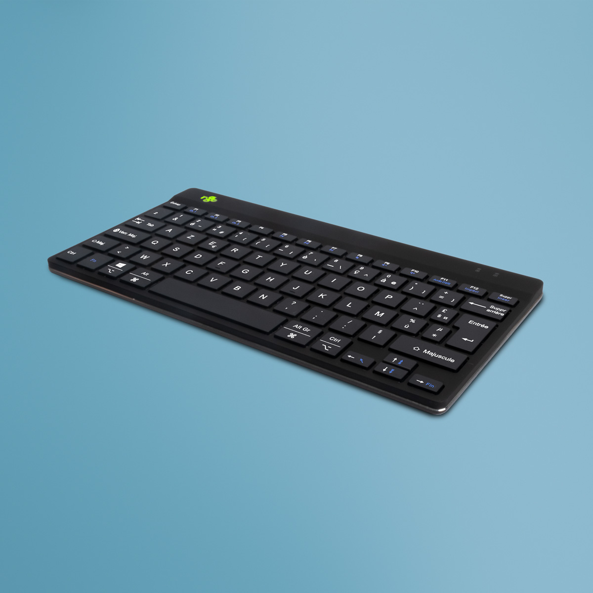Clavier ergonomique R-Go Compact Break, clavier compact avec logiciel de pause,AZERTY (FR), Bluetooth, noir