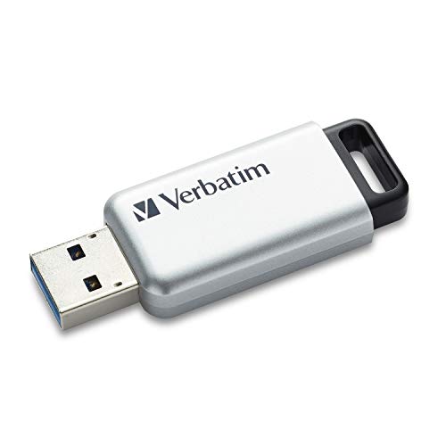 VERBATIM Clé USB Store 'n' Go Secure Pro I USB 3.2 Gen 1 I 16 Go I clé mémoire avec protection par mot de passe I clé USB 3 avec cryptage I mémoire externe pour ordinateur portable etc. I argent
