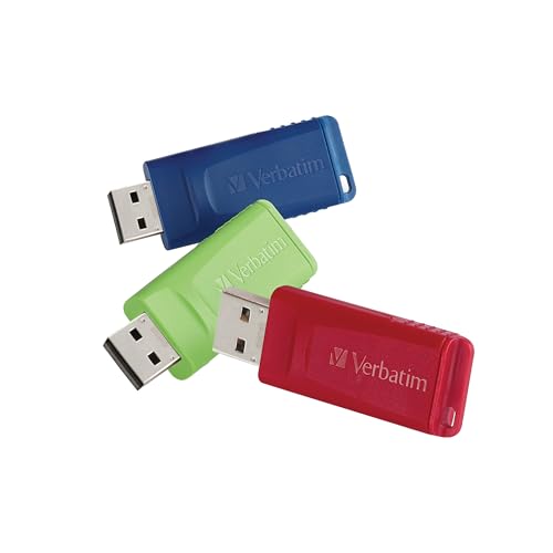 Verbatim Store 'n' Go Lot de 3 clés USB compatibles PC Mac Rouge Vert Bleu 16 Go