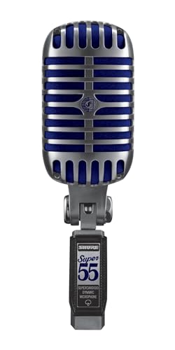 Shure Super 55 deluxe Vocal Microphone - Mic Unidyne Dynamic Unidyne Vintage Supercardioid, Look Emblématique, Son Classique