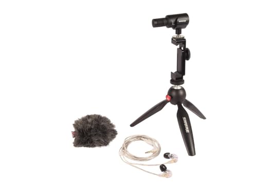 Shure Microphone à condensateur Vocal, argenté, Transparent (MV88 SE215-CL)
