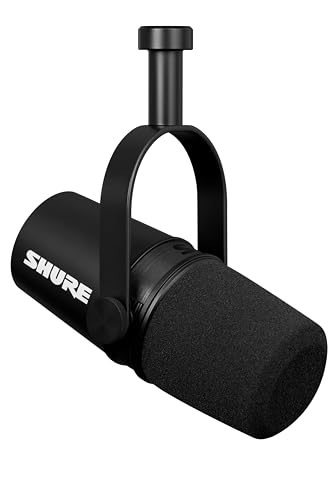 Shure MV7X Microphone Dynamique XLR pour Podcast et Enregistrement - Noir