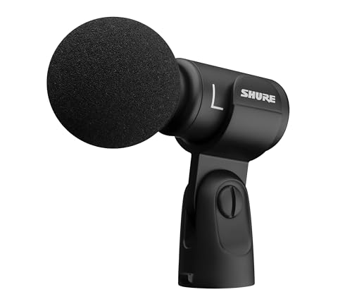 Shure Mv88 Microphone USB Stéréo - Microphone du Condenseur pour Les Voix et Les Instruments en Streaming et Enregistrement, Mac Windows Compatible - Black