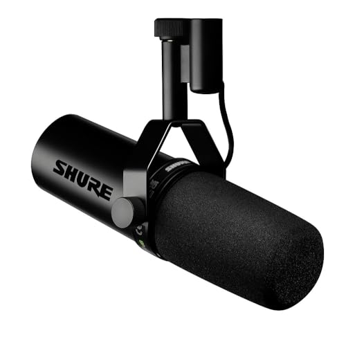 Shure SM7dB Microphone Dynamique pour la Voix avec préampli intégré pour Le Streaming, Le Podcast, et l'enregistrement, Son Chaud et Doux, Construction Robuste, bonnette Amovible - Noir