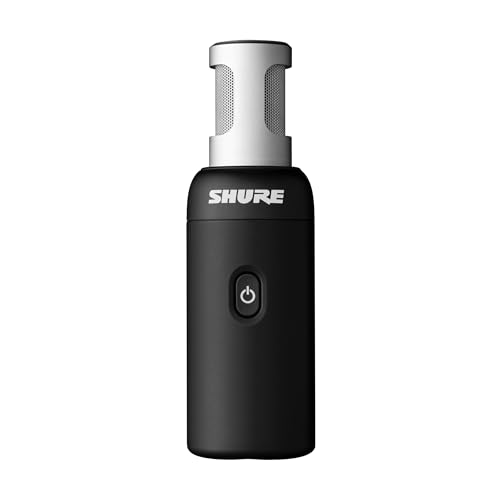 Shure MoveMic 88 Micro Stereo sans Fil - Enregistreur Audio Professionnel pour Film Enregistrement sur Le Terrain, interviews, 4 directivités | Compatible avec iOS Android Via Les Applications Motiv