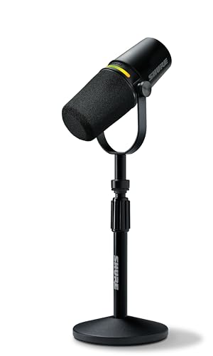Shure MV7 Microphone Dynamique Podcast USB-C et XLR avec Support - Noir