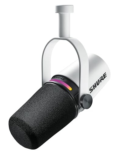 Shure MV7 Microphone Dynamique Podcast USB-C et XLR - Blanc