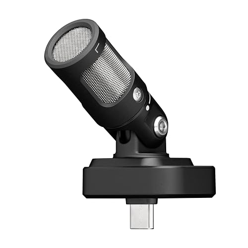 Shure MV88 USB-C Micro, pour iPhone et Android, Microphone d’Enregistrement et Vlogging avec Niveau Automatique, Réduction de Bruit en Temps Réel, 4 Directivités – Noir