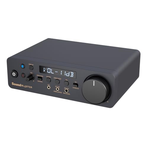 Creative Sound Blaster X5 DAC USB Externe Haute résolution 32 bits 384 kHz avec Casque Xamp entièrement équilibré, récepteur Bluetooth, entrée Sortie RCA, entrée Optique TOSLINK, Micro, Casque pour