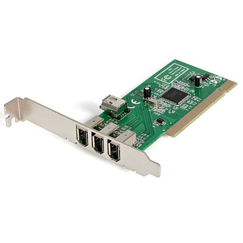 StarTech.com Carte Adaptateur PCI vers 4 Ports FireWire400 6 Broches- 1x Firewire 400 Interne - 3x FireWire 400 Externe (PCI1394MP)