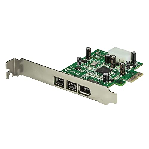 StarTech.com Adaptateur de Carte PCI Express FireWire 3 ports 2b 1a 1394 - Carte PCIe FireWire 800 400 1394 FW (PEX1394B3)