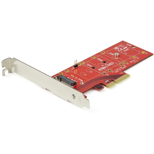 StarTech.com Adaptateur SSD PCIe M2 - x4 PCIe 3.0 NVMe AHCI NGFF M-Key - Low Profile et Full Profile - Adaptateur SSD PCI Express M.2 (PEX4M2E1)