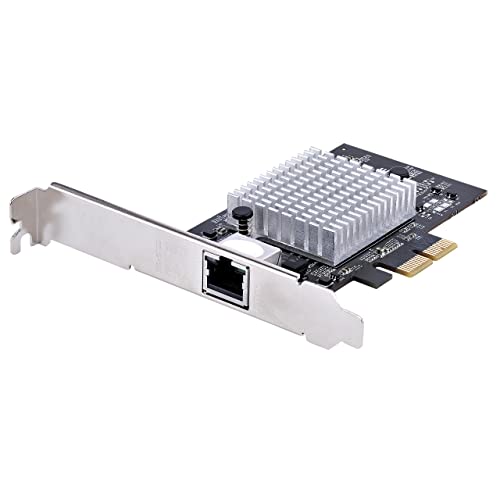StarTech.COM Carte Adaptateur réseau PCIe 1 Port 10 Gbit s, pour PC Serveur, Ethernet à Six Vitesses avec Support Jumbo Frame, Interface NIC LAN, 10GBASE-T NBASE-T (ST10GSPEXNB2), Noir