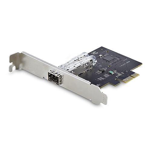 StarTech.com Carte Réseau GbE SFP à 1 Port, PCIe 2.1 x1, Intel I210-IS, Carte Contrôleur 1GbE, 1000BASE Cuivre Fibre Optique, Carte Réseau Gigabit Ethernet NIC, Serveur PC (P011GI-NETWORK-CARD)