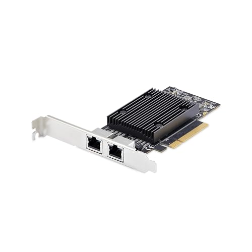 StarTech.COM Carte Réseau PCIe 10 GB Ethernet à 2 Ports, Chipset Broadcom BCM57416, Double RJ45 10GBase-T Gigabit, Carte NIC