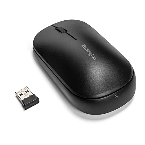 Souris sans fil Kensington - SureTrack Dual souris Ambidextre sans fil, Souris mince pour ordinateur portable, bureau ou domicile, fonctionne avec Chrome, Mac, Windows et Android - Noir (K75298WW)