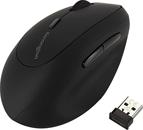 Kensington, Souris sans Fil Ergo Pro Fit pour Gauchers - 6 Boutons de Contrôle, Connectivité USB, Noir, K79810WW