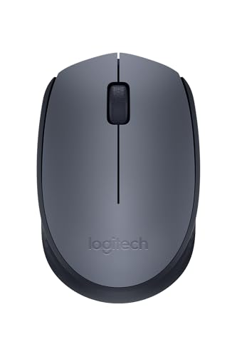 Logitech M170 Souris sans fil 2,4 GHz avec mini récepteur USB, suivi optique, autonomie de batterie de 12 mois, PC Mac ordinateur portable ambidextre Gris noir