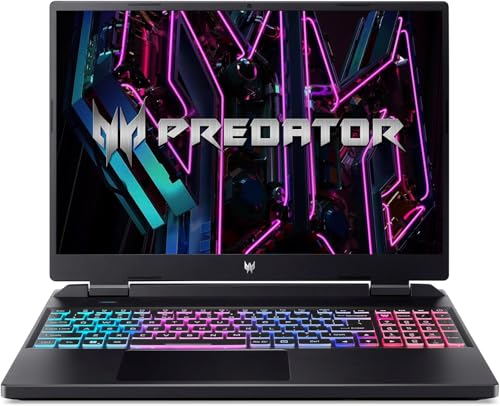 acer Predator Helios Neo 16 Ordinateur portable de jeu | 16 1900 x 1200 (WUXGA) IPS 165 Hz (100 sRGB) | Intel 24-Core i9-14900HX | 16 Go DDR5 1 To SSD | GeForce RTX 4060 8 Go | Arrière RVB lit |