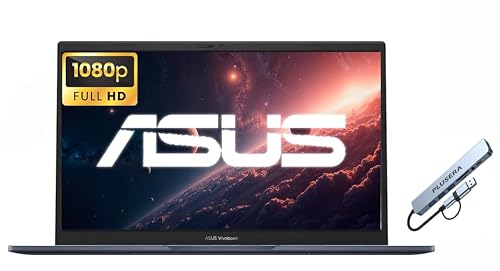 ASUS Vivobook Ordinateur portable professionnel FHD de 14 , Windows 11, 16 Go de RAM, 512 Go SSD, processeur Intel Core i3-1315U, obturateur de confidentialité, écouteurs PLUSERA, bleu silencieux