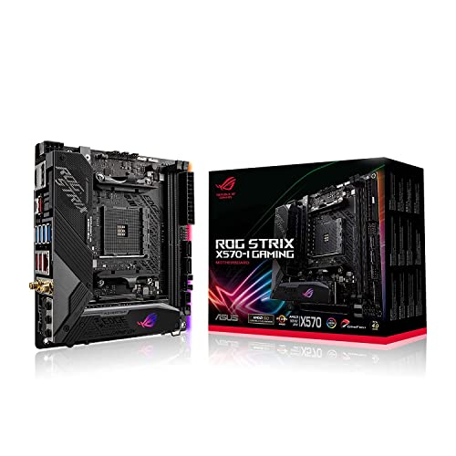 ASUS ROG Strix X570-I Gaming, X570 Mini-ITX, AMD Ryzen 3000 avec PCIe 4.0, WiFi 6 (802.11ax), Intel Gigabit Ethernet, SATA 6 Go s
