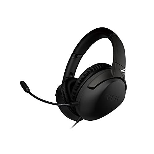 ASUS ROG Strix Go Core Casque de jeu filaire | Connecteur 3,5 mm | Design léger | Casque supra-auriculaire pour PC, Mac, Nintendo Switch et PS4, noir, standard