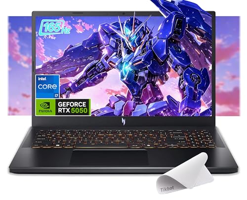 acer Nitro V Ordinateur portable de jeu FHD IPS 165 Hz, Intel Core i7-13620H, NVIDIA GeForce RTX 5050, Windows 11 Home, avec tapis de souris (16 Go de RAM, SSD PCIe 1 To)