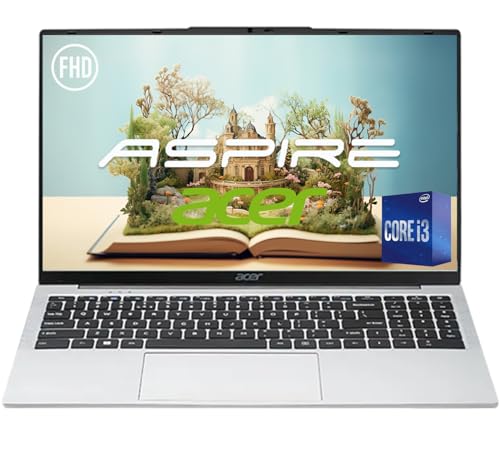 acer Aspire Premium Slim Ordinateur portable - Écran Full HD IPS 1080P de 15,6 - Processeur AMD Ryzen 3 7330U Quad-Core - 8 Go de RAM - SSD NVMe 256 Go - Webcam - Wi-Fi 6 - Windows 11 - Sans souris