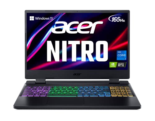 Acer Nitro 5 AN515-58-7583 Ordinateur portable de jeu | Intel Core i7-12700H | NVIDIA GeForce RTX 3070 Ti | Écran IPS QHD 15,6 po 165 Hz 3 ms | DDR4 16 Go | SSD 2 To en RAID 0 | Killer WiFi 6 Clavier