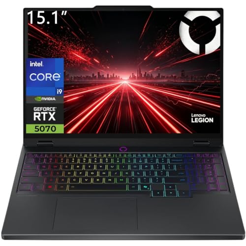 Lenovo Legion 5 Ordinateur portable de jeu, Intel Core i9-14900HX (jusqu'à 5,8 GHz) | GeForce RTX 5070 | WQXGA 15,1 (2560 x 1600) OLED 165 Hz | 64 Go de RAM DDR5, SSD PCIe 4 To | Wi-Fi 7, RJ-45 |