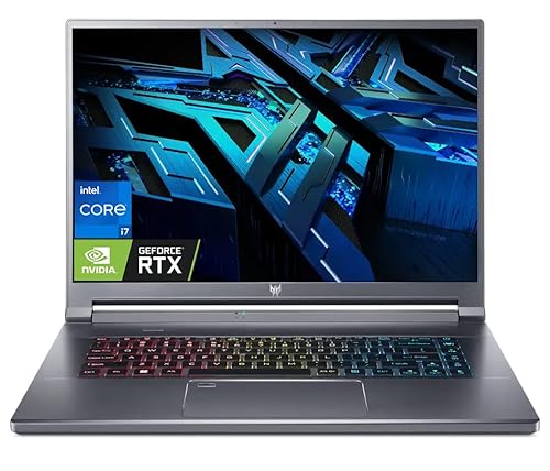 acer Predator Triton 500 SE Ordinateur portable de jeu, écran WAXGA 240 Hz, 16 Go de RAM LPDDR5, SSD PCIe de 2 To, Intel i7-12700H, NVIDIA GeForce RTX 3080Ti, clavier rétroéclairé RVB, Wi-Fi 6, Win 11