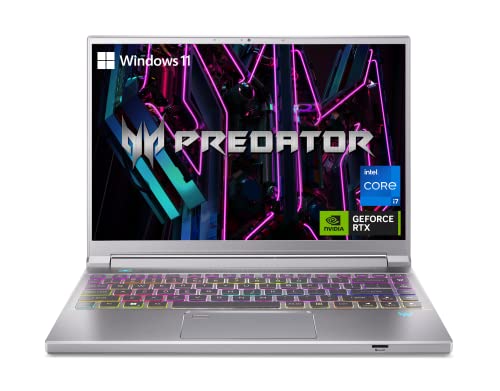 Acer Predator Triton 14 Ordinateur portable Gaming Creator | Intel i7-13700H de 13e génération | NVIDIA GeForce RTX 4070 | Écran 14 Mini LED 250 Hz G-SYNC | 16 Go LPDDR5 | SSD PCIe Gen4 1 To | Killer
