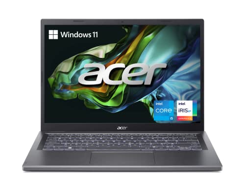 Acer Aspire 5 14 Slim Ordinateur portable | 14 WUXGA (1920 x 1200) IPS | Core i5-1335U | Intel Iris Xe Graphics | 8 Go LPDDR5 | 512 Go Gen 4 SSD | Wi-Fi 6E | USB4 Thunderbolt 4 | KB rétroéclairé |