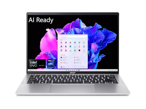 Acer Swift Go 14 Ordinateur portable Intel Evo Thin Light | Écran tactile 14 1920 x 1200 | Déverrouillez les expériences d'IA | Processeur Intel Core Ultra 7 155H | Intel ARC | 16 Go LPDDR5X | SSD