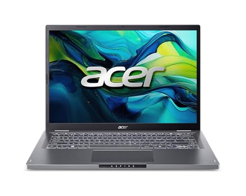acer Ordinateur portable Aspire 14 | 14 WUXGA 1920 x 1200 IPS | Processeur Intel Core 5 120U | Intel Graphics | 16 Go LPDDR5 | 512 Go SSD Gen4 | Wi-Fi 6E | AI PC | Clé copilote | Clavier rétroéclairé