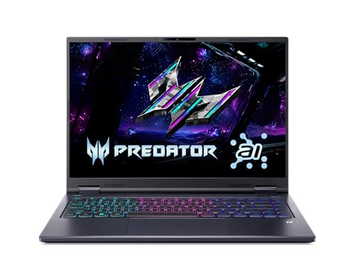 Acer Predator Helios Neo 14 AI Ordinateur portable de jeu | Processeur Intel Core Ultra 7 255H | NVIDIA GeForce RTX 5060 (572 AI Tops) | Écran mat WQXGA 165 Hz G-SYNC 16,5 | 16 Go de RAM | SSD 1 To |