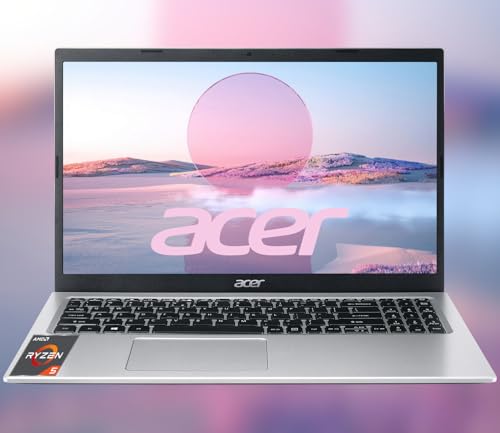 acer Ordinateur portable Aspire 3, écran FHD 1920 x 1080, 16 Go de RAM 256 Go SSD, processeur AMD Ryzen série 5, WiFi 6, Windows 11 Pro, clavier rétroéclairé, caméra HD, jusqu'à 8 heures d'autonomie