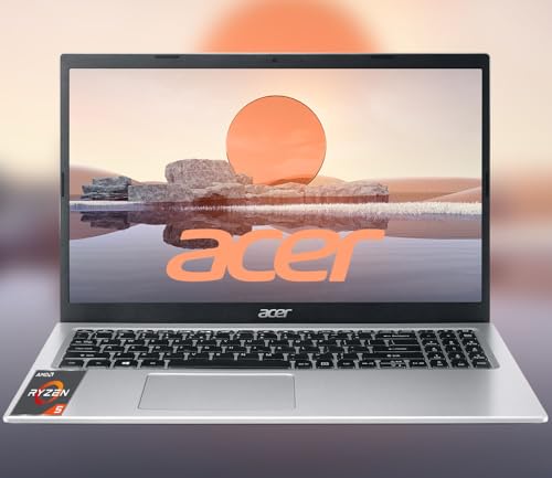 acer Ordinateur portable Aspire 3, écran FHD 15,6 1920 x 1080, 16 Go de RAM 256 Go SSD, processeur AMD Ryzen série 5, Windows 11 Pro, WiFi 6, clavier rétroéclairé, caméra HD, jusqu'à 8 heures
