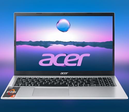 acer Ordinateur portable Aspire 3, écran FHD 1920 x 1080, 16 Go de RAM 256 Go SSD, processeur AMD Ryzen série 5, Windows 11 Pro, clavier rétroéclairé, caméra HD, WiFi 6, jusqu'à 8 heures d'autonomie