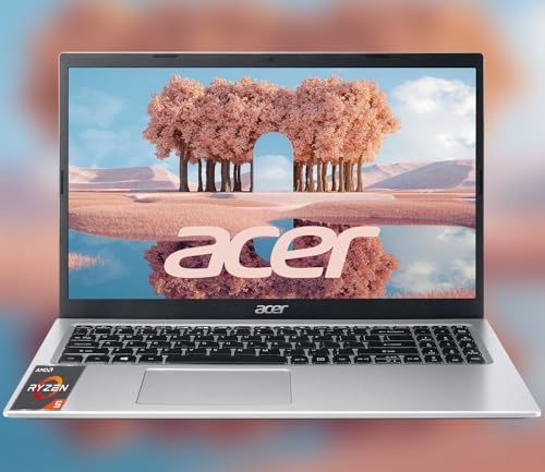 acer Ordinateur portable Aspire 3, écran FHD 1920 x 1080, 16 Go de RAM 256 Go SSD, processeur AMD Ryzen série 5, Windows 11 Pro, clavier rétroéclairé, caméra HD, jusqu'à 8 heures d'autonomie, WiFi 6