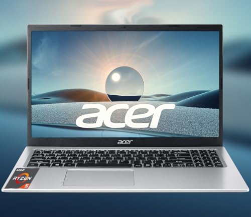 acer Ordinateur portable Aspire 3, écran FHD 1920 x 1080, 16 Go de RAM 256 Go SSD, processeur AMD Ryzen série 5, WiFi 6, Windows 11 Pro, clavier rétroéclairé, jusqu'à 8 heures d'autonomie, caméra HD