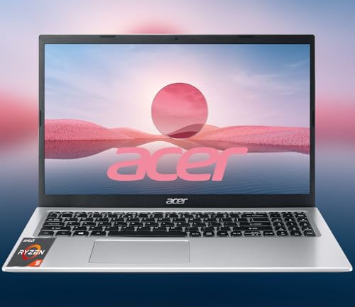 Acer Ordinateur portable Aspire 3, écran FHD 1920 x 1080, 16 Go de RAM 256 Go SSD, processeur AMD Ryzen série 5, WiFi 6, Windows 11 Pro, caméra HD, clavier rétroéclairé, jusqu'à 8 heures d'autonomie