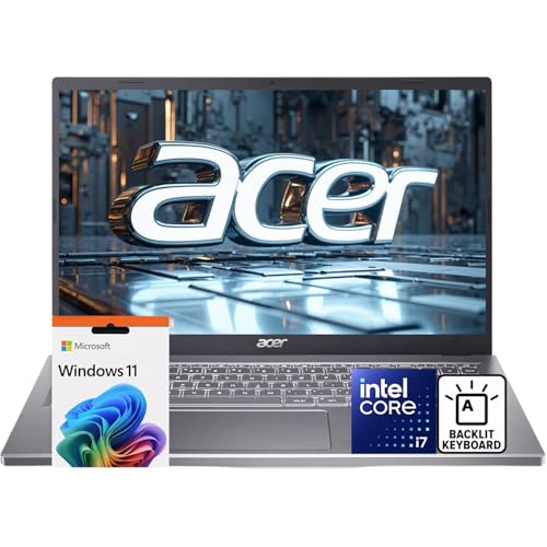 acer Aspire Premium Ordinateur portable FHD 15,6 | Intel Core i7-1255U jusqu'à 4,7 GHz | 16 Go de RAM – SSD PCIe 512 Go | Iris Xe Graphics | Clavier rétroéclairé | Webcam | Wi-Fi 6 | Élégant et