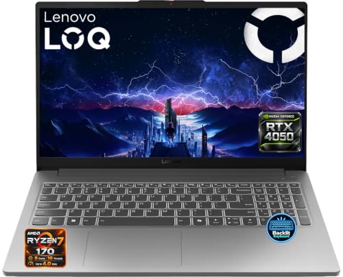 Lenovo LOQ Essential Ordinateur portable de jeu Full HD 15,6 , Intel Core i5-12450HX (8 cœurs, 12 fils), 16 Go DDR5, 1 To SSD, GeForce RTX 3050, HDMI, Wi-Fi 6, Bluetooth, lecteur de cartes, Windows 11