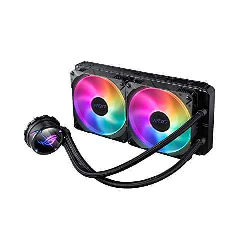 ASUS Refroidisseur de processeur liquide tout-en-un ROG Strix LC II 280 ARGB (AIO) avec prise en charge Aura Sync, AMD AM4 TR4 et Intel LGA 1150 1151 1155 1156 1200 2066, deux ventilateurs de