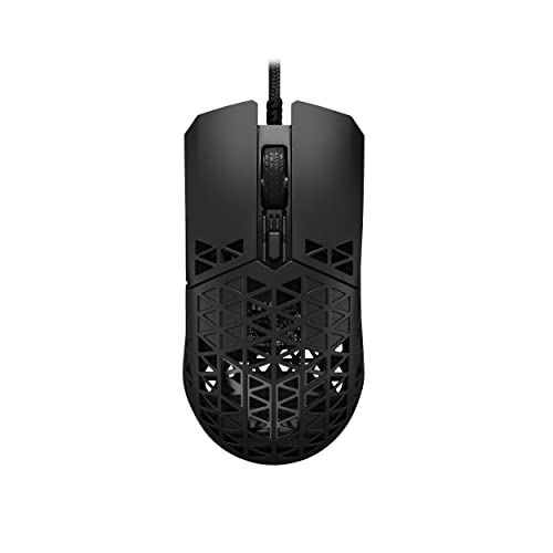 ASUS TUF Gaming M4 Air Souris de Jeu légère | Capteur 16 000 dpi, Boutons programmables, Coque d'air Ultra légère de 47 g, résistance à l'eau IPX6, paracorde de Jeu TUF et Pieds PTFE à Faible